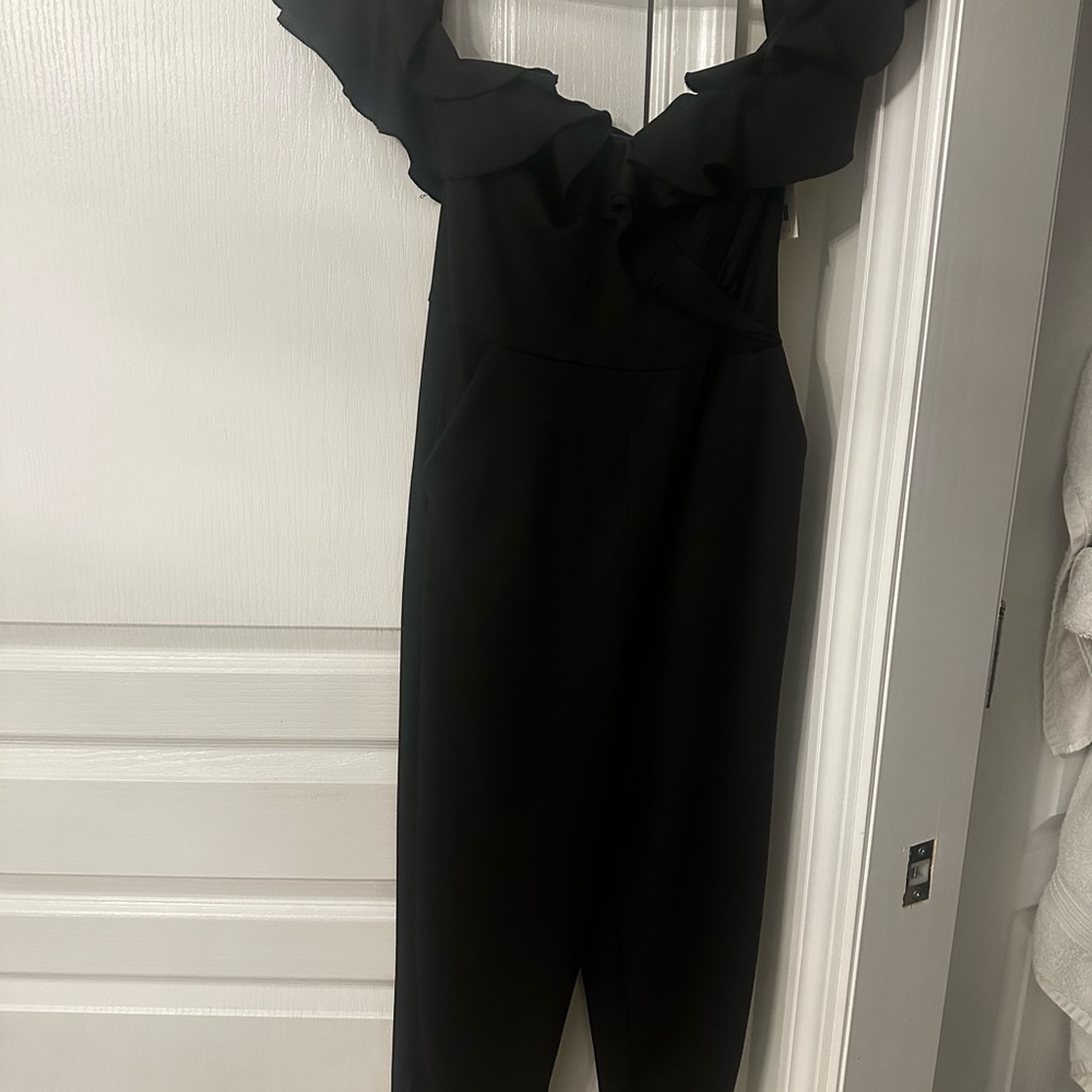 Chic Black Ruffled Jumpsuit